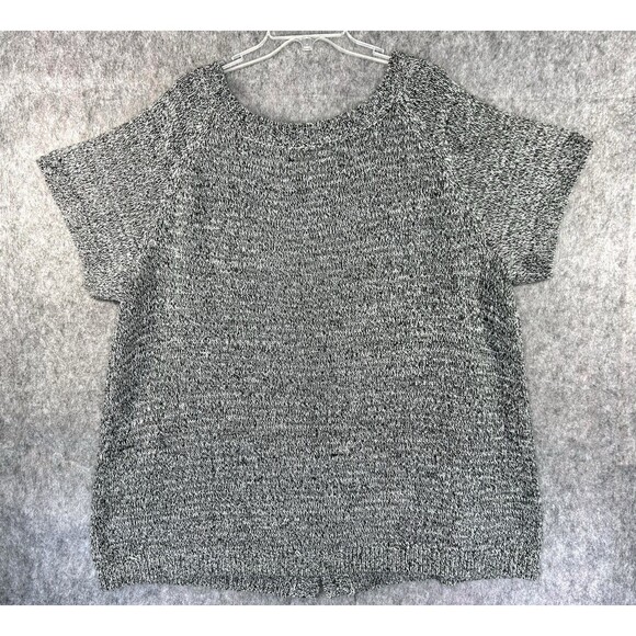 Woman Within Sweater Women's 2X 26/28 Short Sleeve Button Up Cardigan Knit Gray - Picture 6 of 10